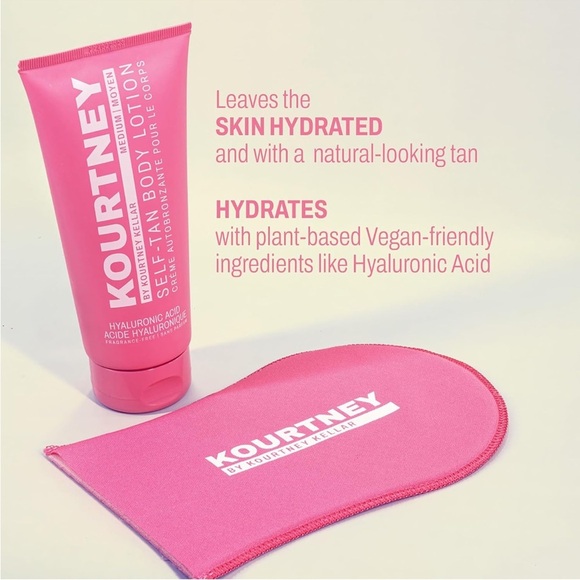 🆕 KOURTNEY Self-Tan Body Lotion Fragrance Free Medium and Application Mitt - Picture 1 of 5